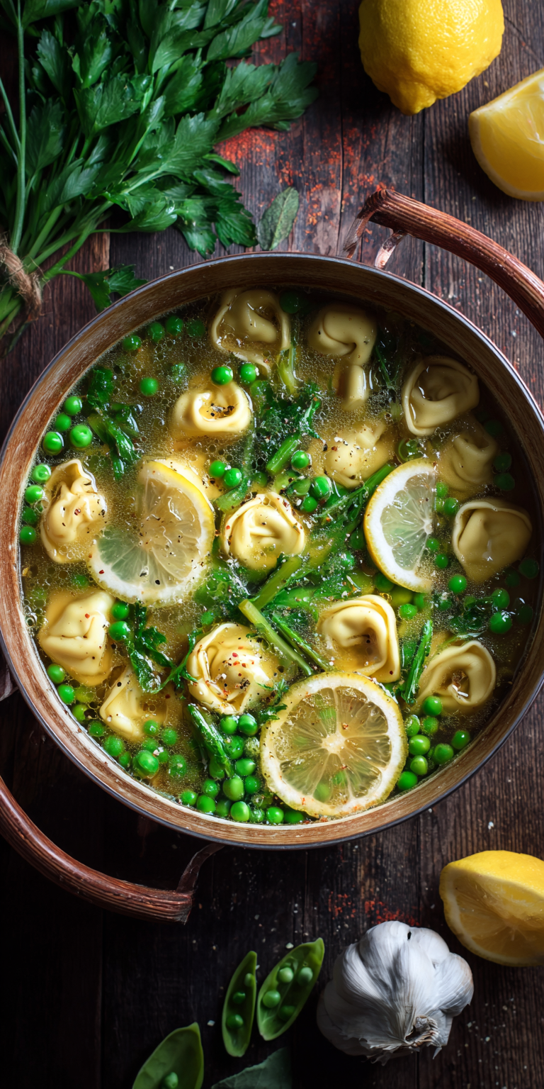 Tortellini in Broth Spring Dinner Ideas served warm with cozy spices