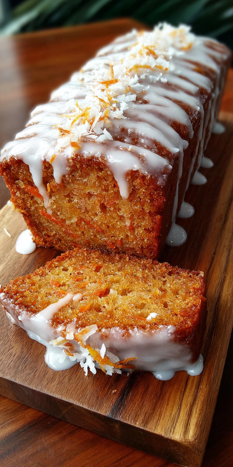 Tropical Coconut Carrot Cake Recipe served warm with cozy spices