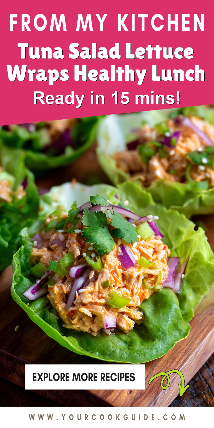 Tuna Salad Lettuce Wraps Healthy Lunch served warm with cozy spices