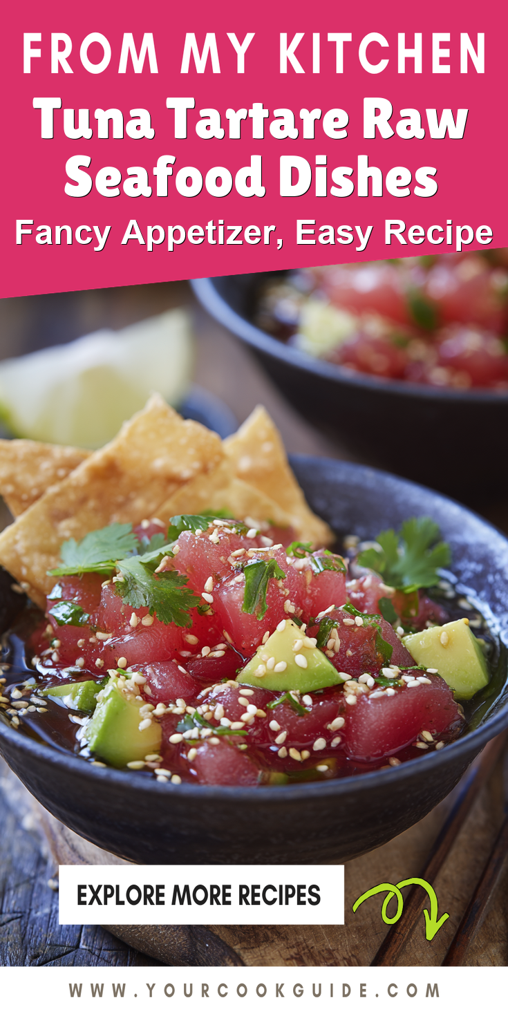 Tuna Tartare Raw Seafood Dishes served warm with cozy spices