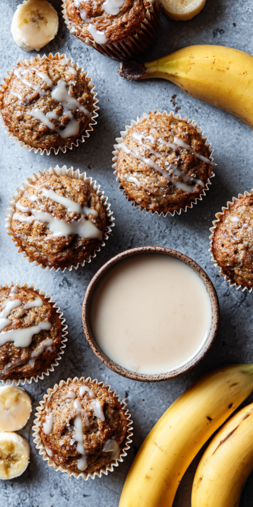 Vegan Banana Muffins with Maple Glaze Recipe