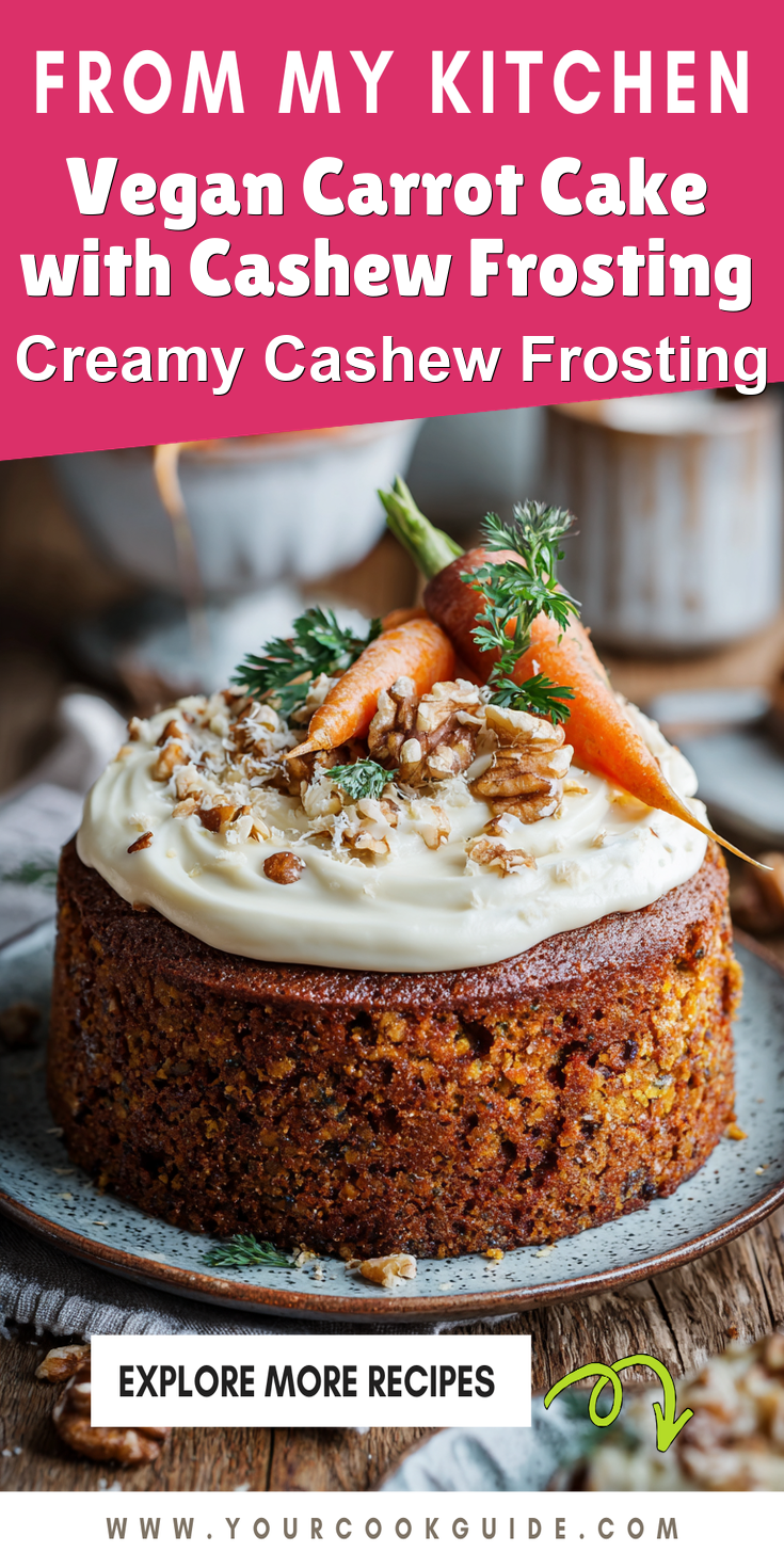 Vegan Carrot Cake with Cashew Frosting served warm with cozy spices