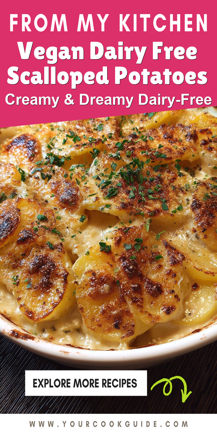 Vegan Dairy Free Scalloped Potatoes served warm with cozy spices
