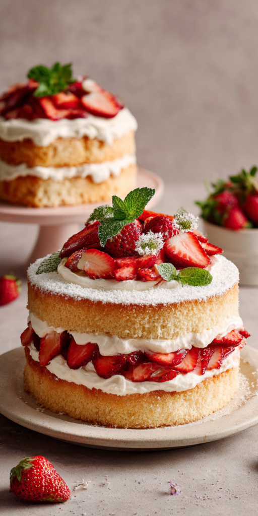 Vegan Strawberry Shortcake Cake Recipe