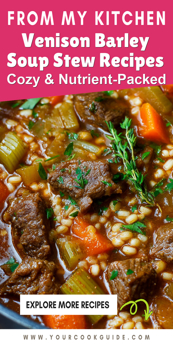 Venison Barley Soup Stew Recipes served warm with cozy spices