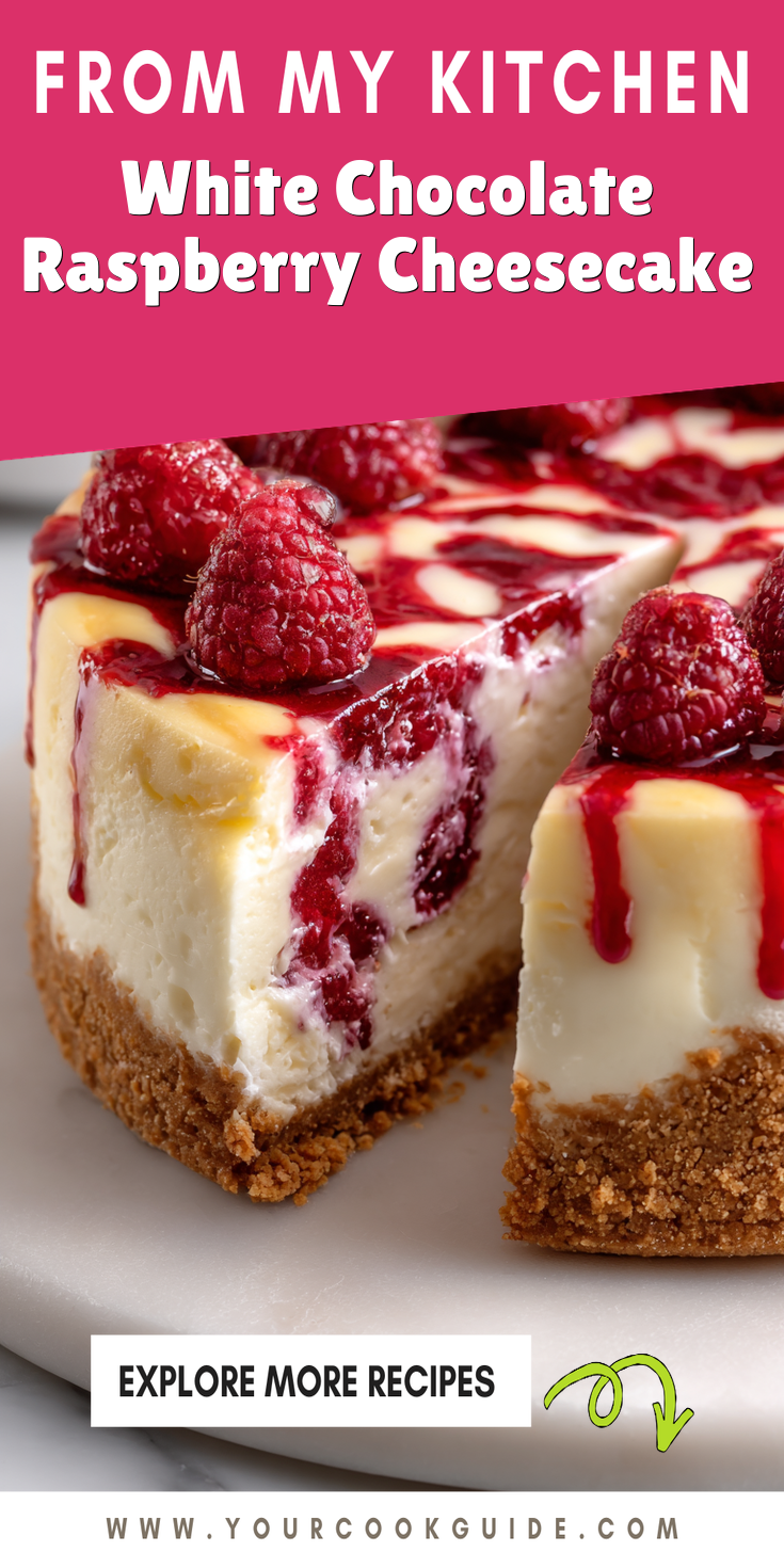 White Chocolate Raspberry Cheesecake served warm with cozy spices