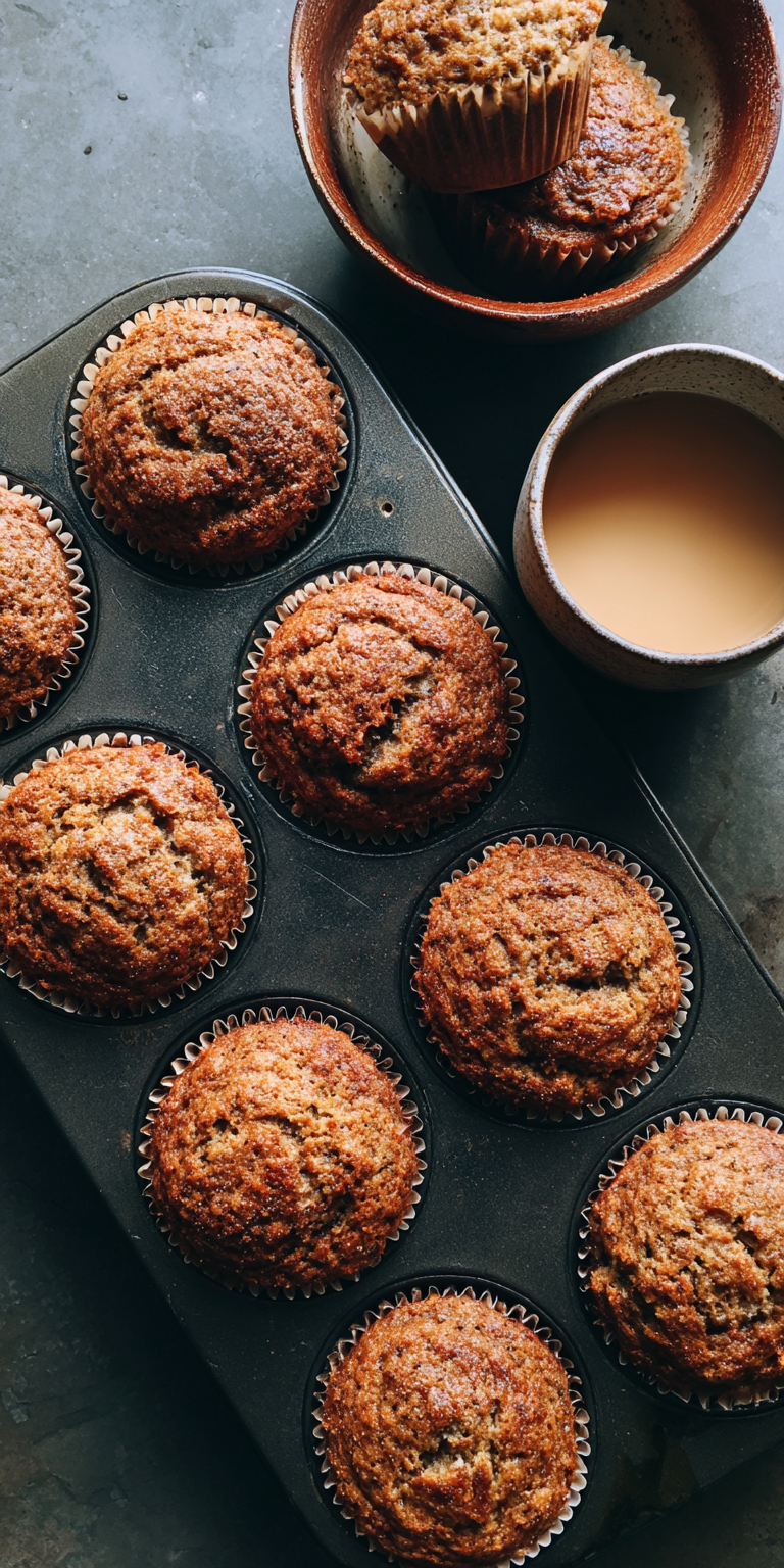 Whole Wheat Healthy Banana Muffins served warm with gentle spices and a cozy aroma