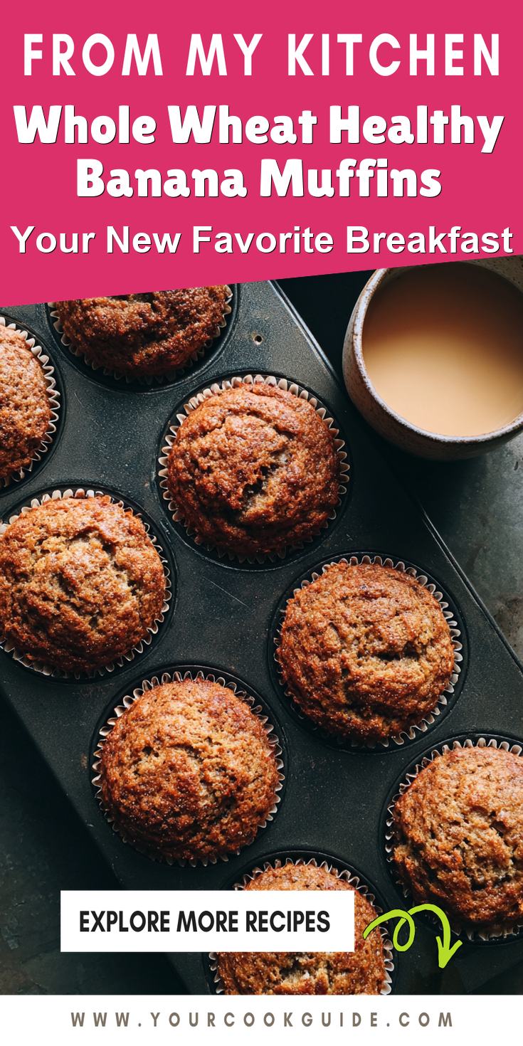 Whole Wheat Healthy Banana Muffins served warm with cozy spices