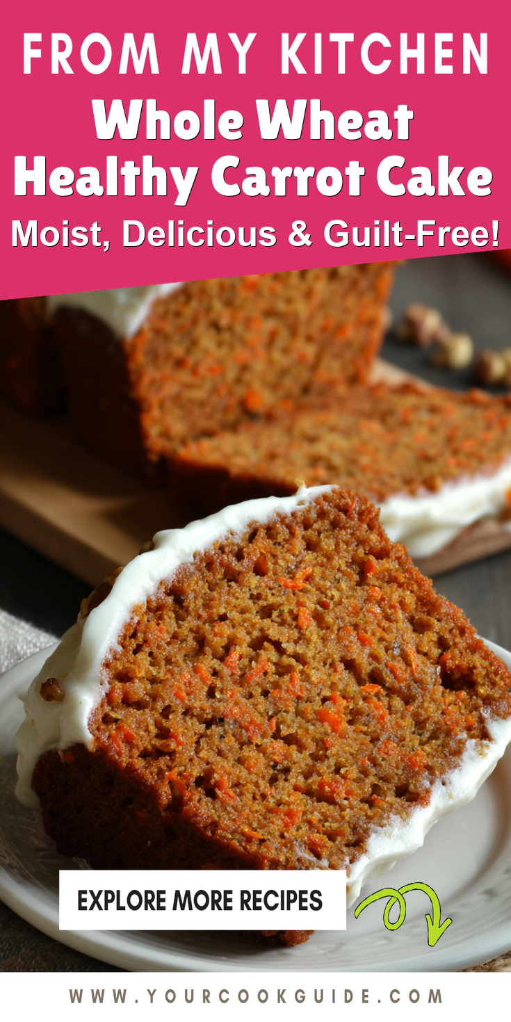 Whole Wheat Healthy Carrot Cake served warm with cozy spices