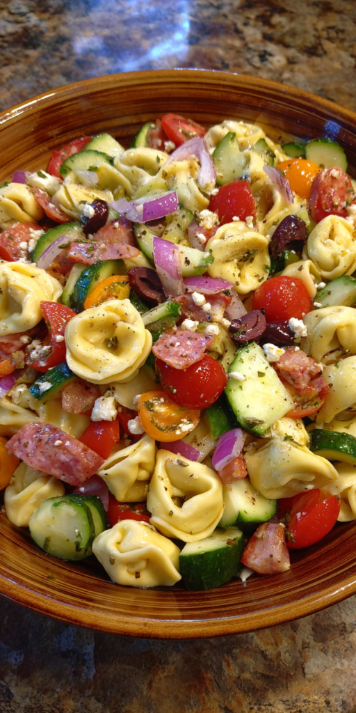 Zesty Greek Tortellini Pasta Salad Recipe