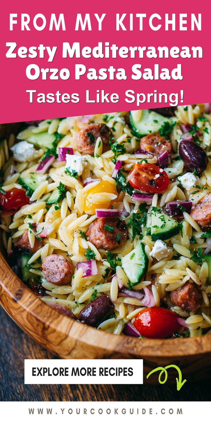 Zesty Mediterranean Orzo Pasta Salad served warm with cozy spices