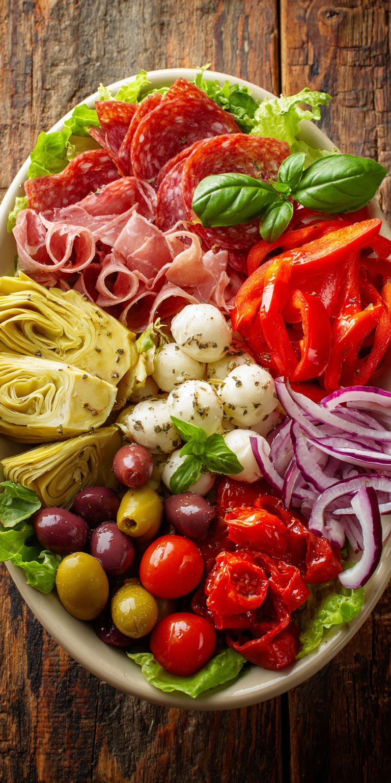 Antipasto Italian Salad Bowl served warm with cozy spices