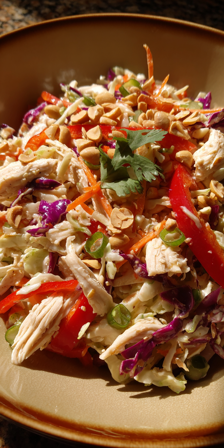 Asian Slaw Chicken Easy Salads served warm with cozy spices