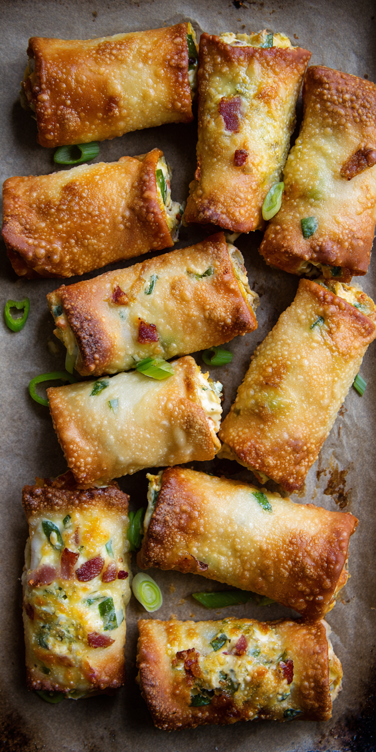 Baked Jalapeno Popper Egg Rolls Recipe