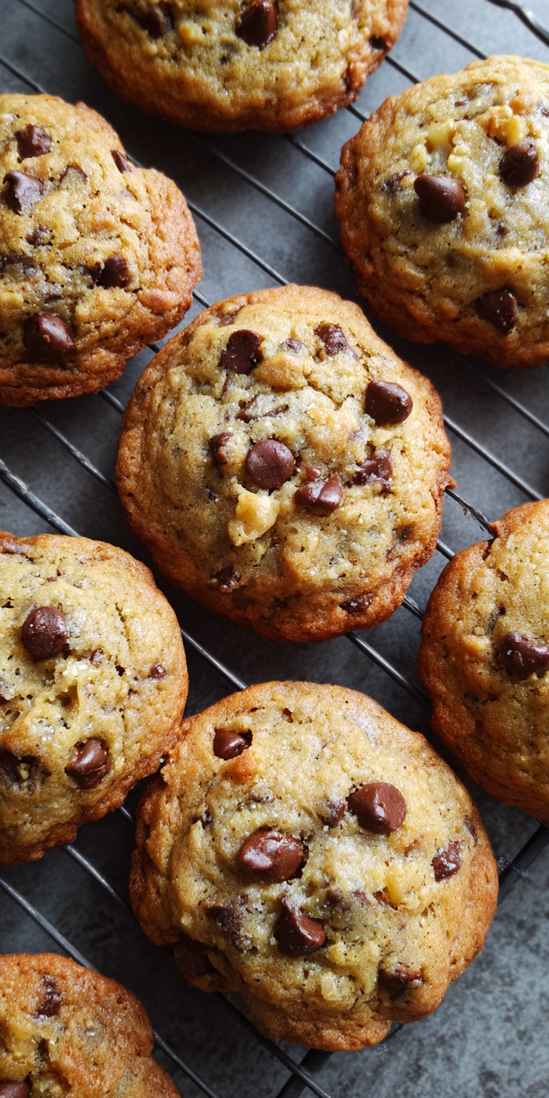 Banana Chocolate Chip Cookies served warm with cozy spices