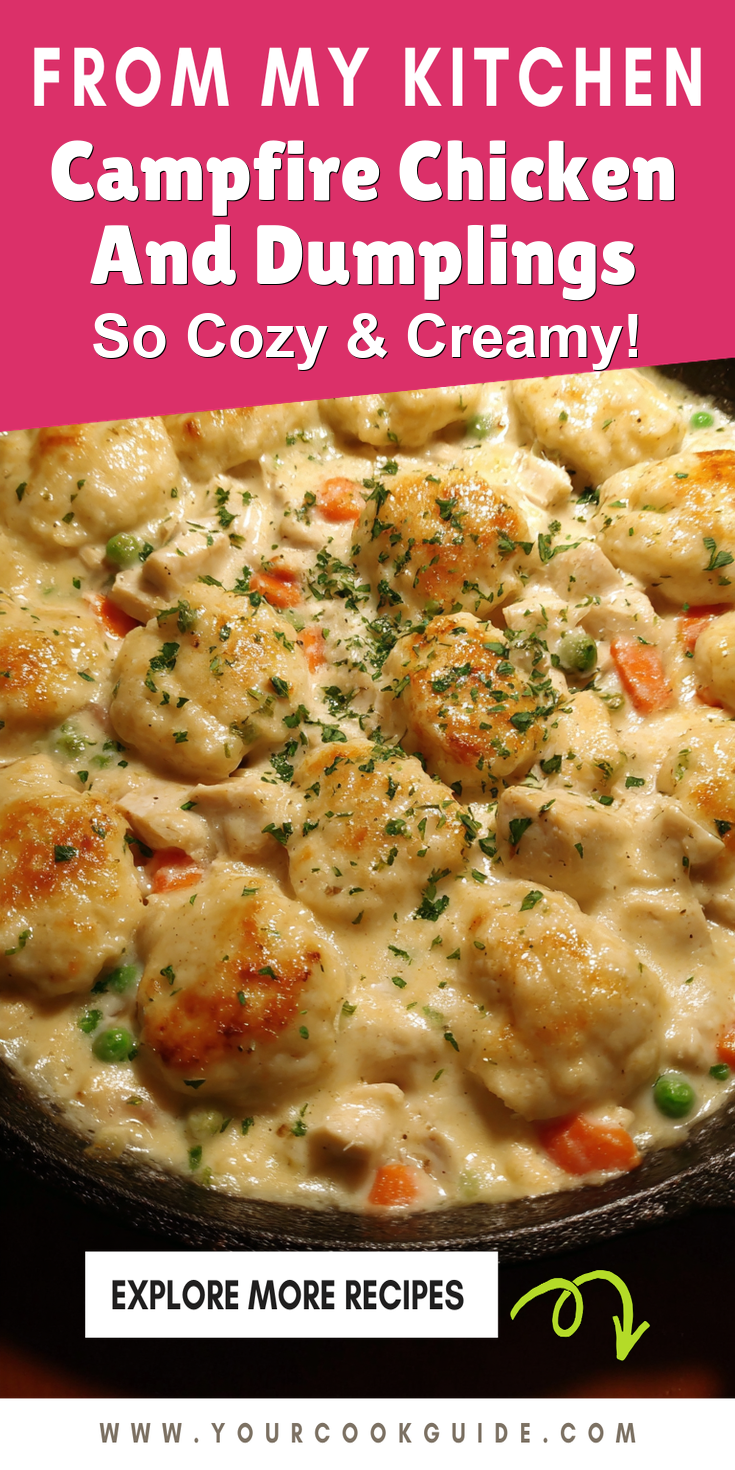 Campfire Chicken And Dumplings served on a plate