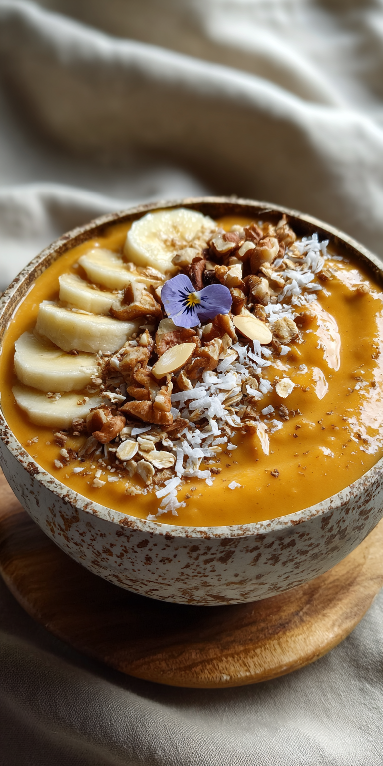 Carrot Cake Smoothie Bowl served warm with cozy spices