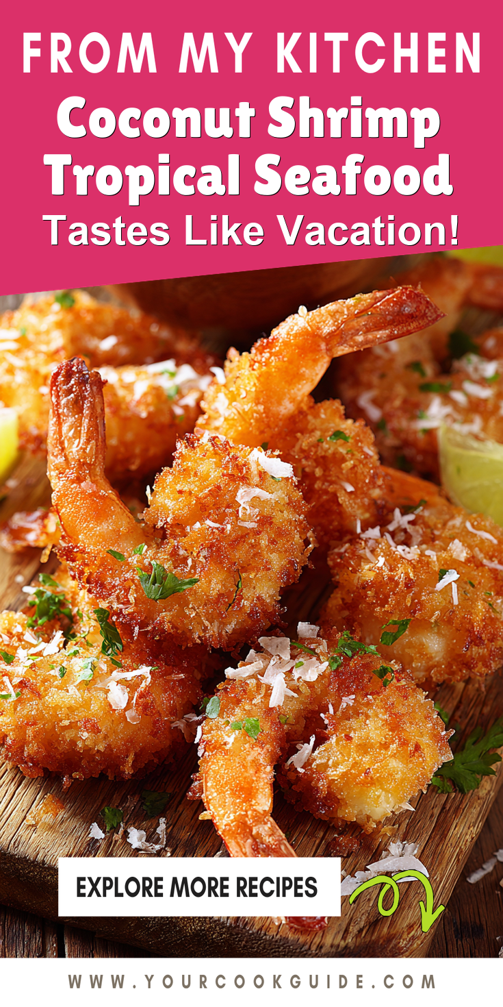Coconut Shrimp Tropical Seafood served warm with cozy spices