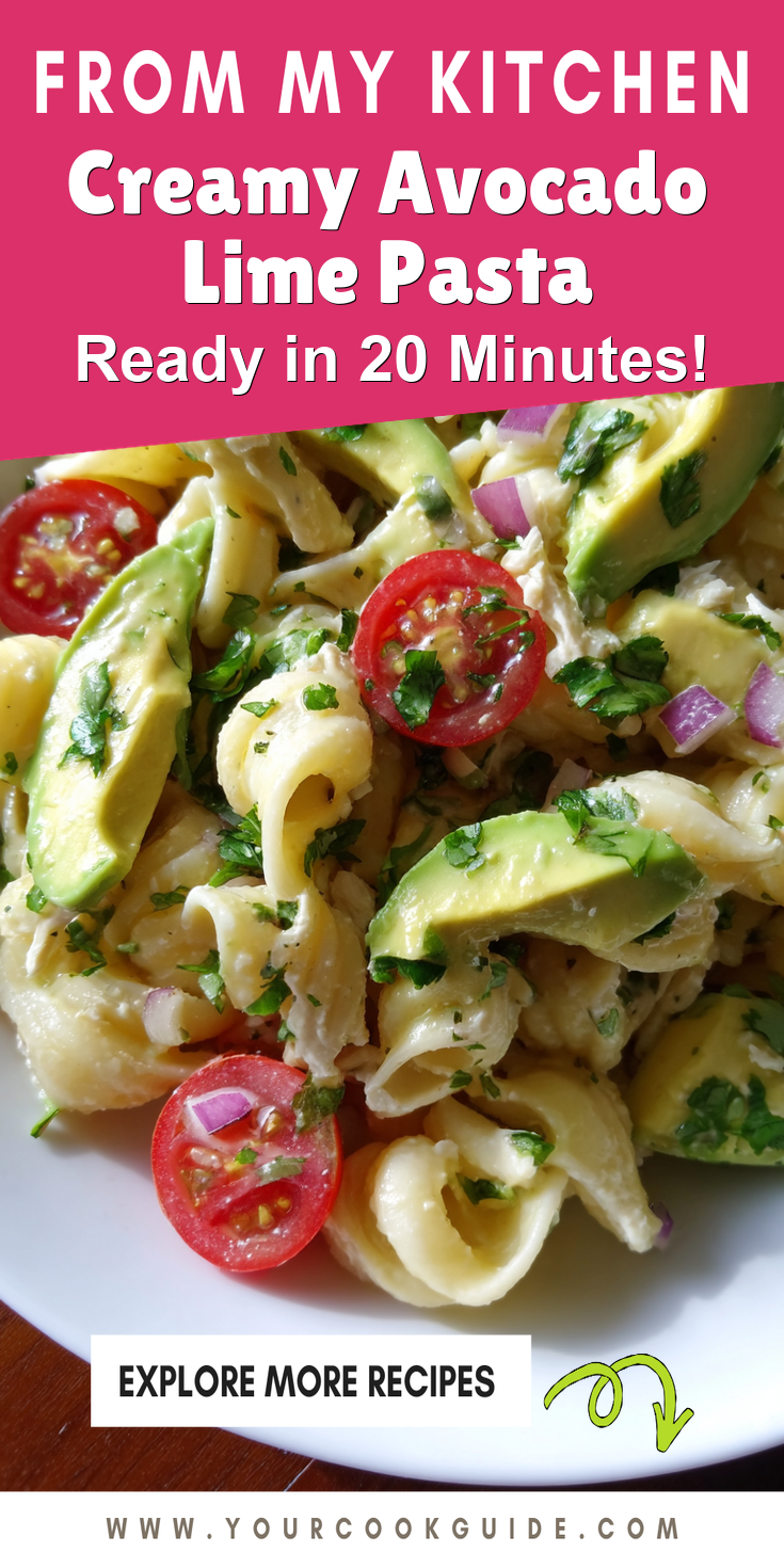Creamy Avocado Lime Pasta served warm with cozy spices