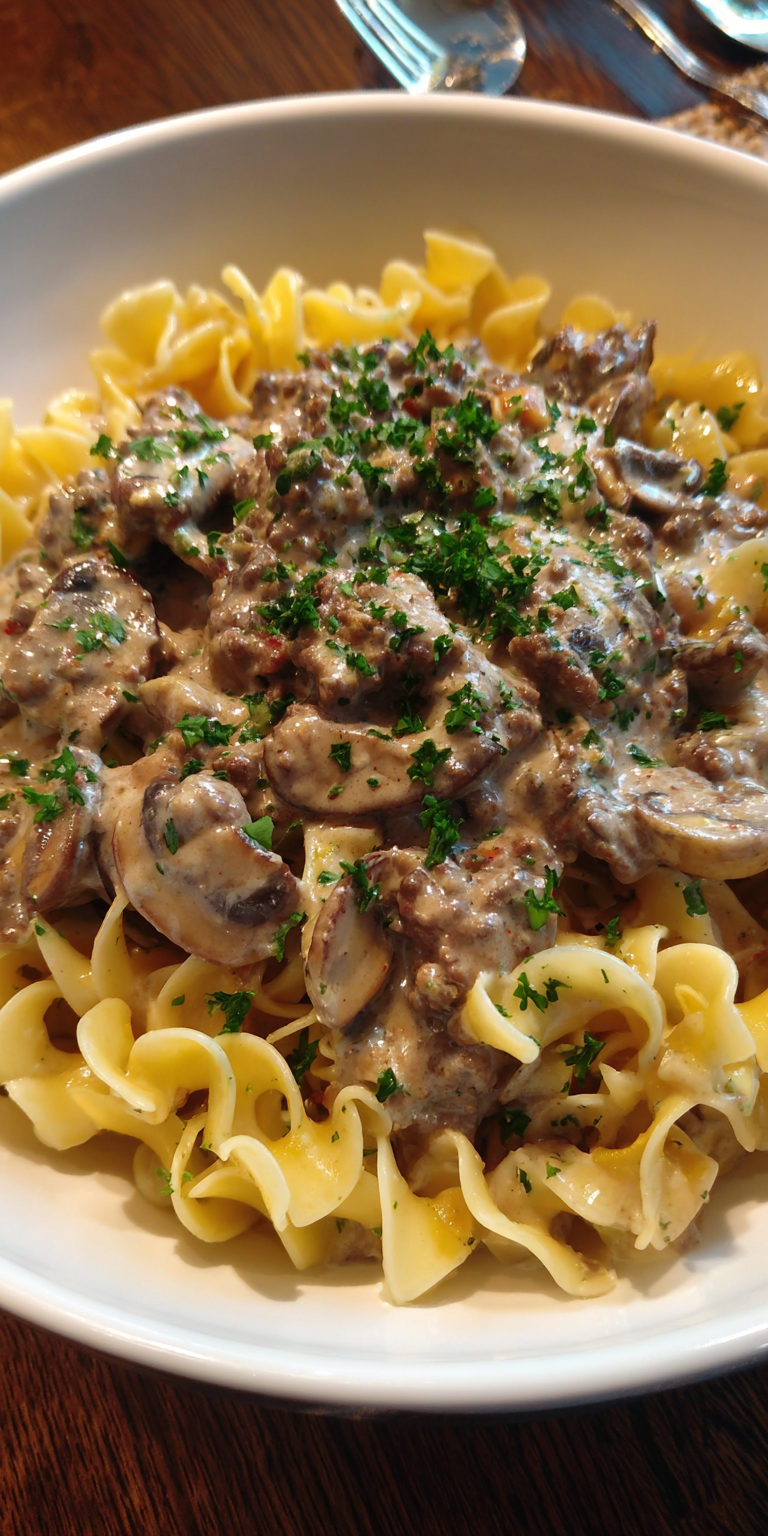 Creamy Beef Stroganoff Pasta Recipe