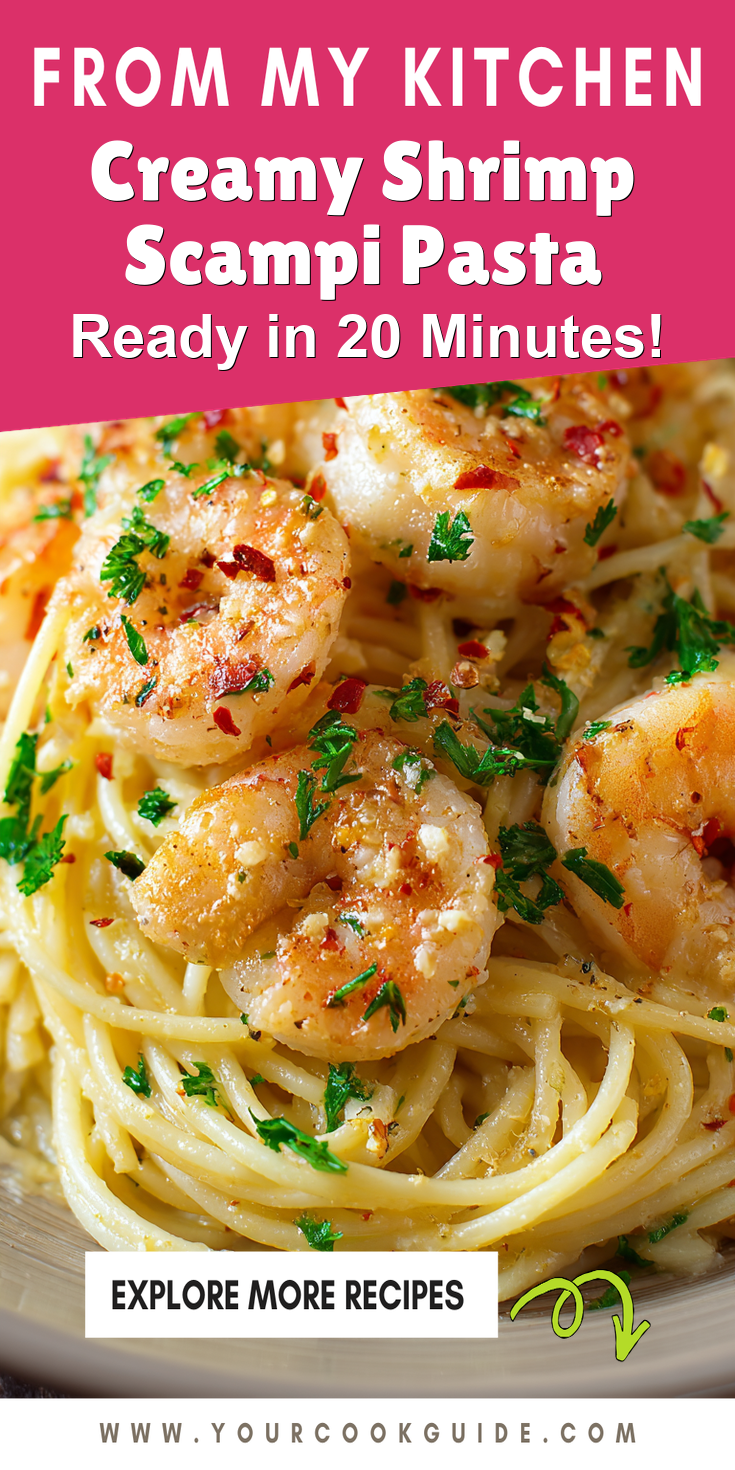 Creamy Shrimp Scampi Pasta served warm with cozy spices