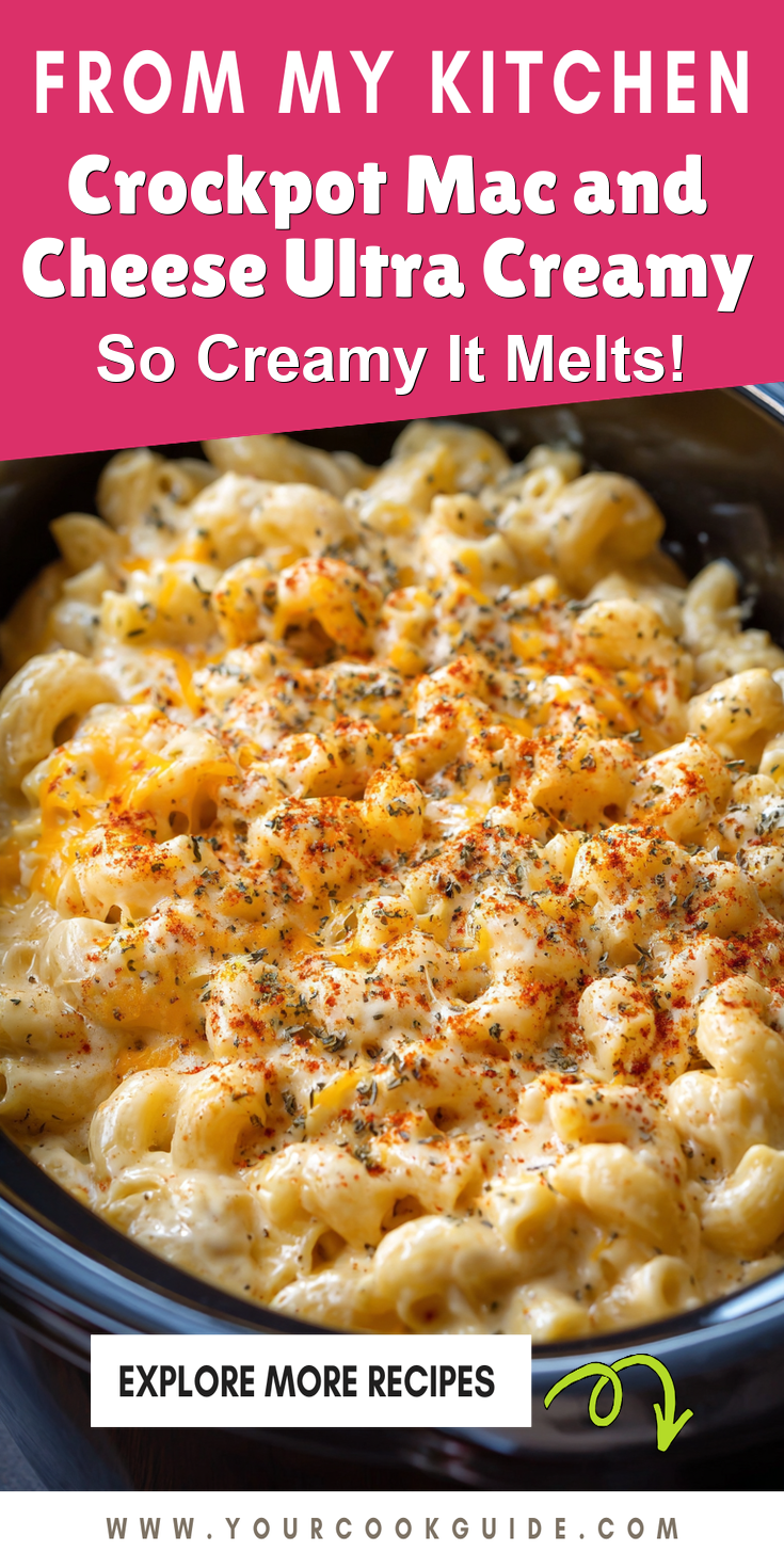 Crockpot Mac and Cheese Ultra Creamy served warm with cozy spices