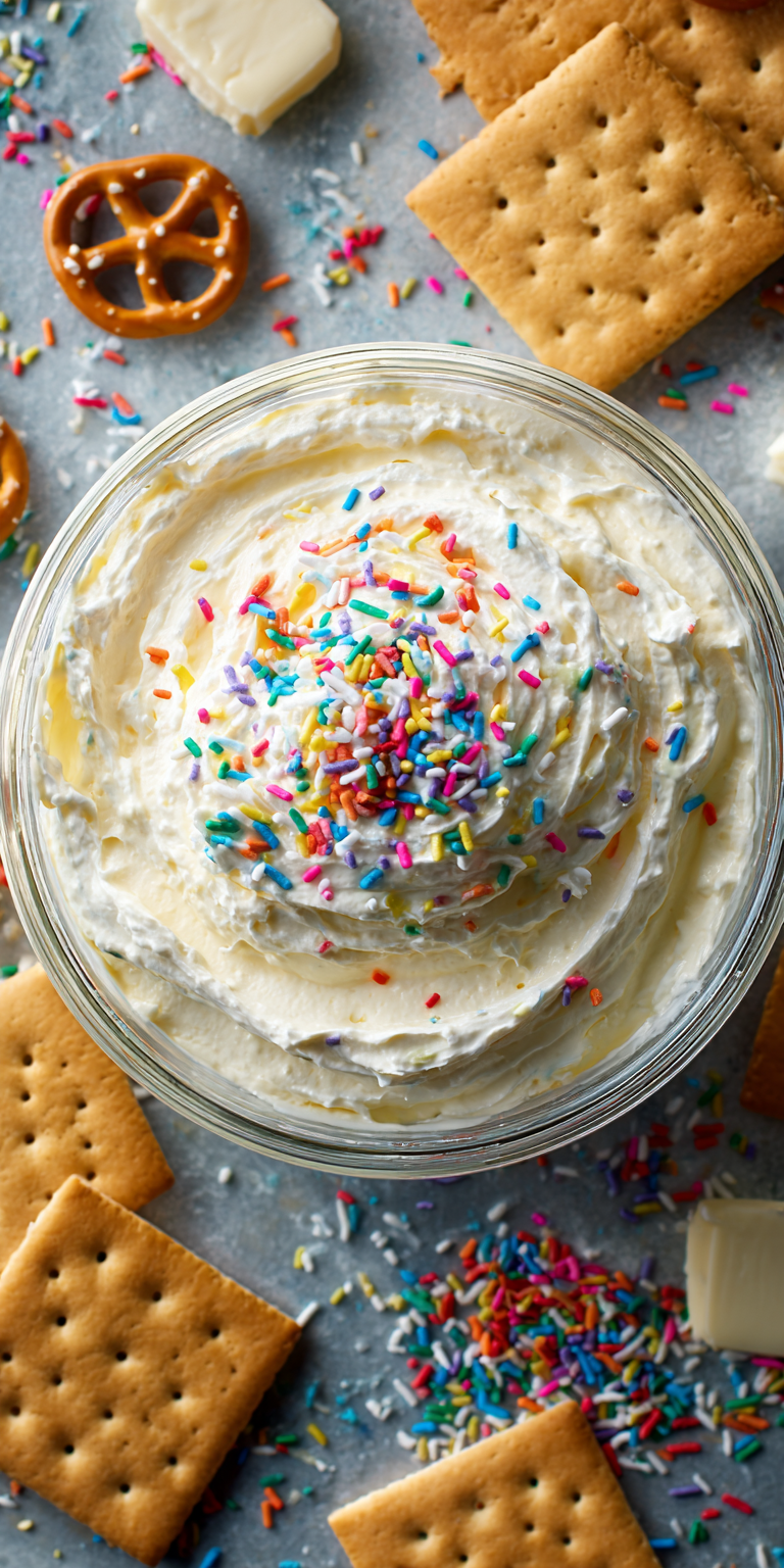 Funfetti Cake Batter Dip Dessert served warm with cozy spices