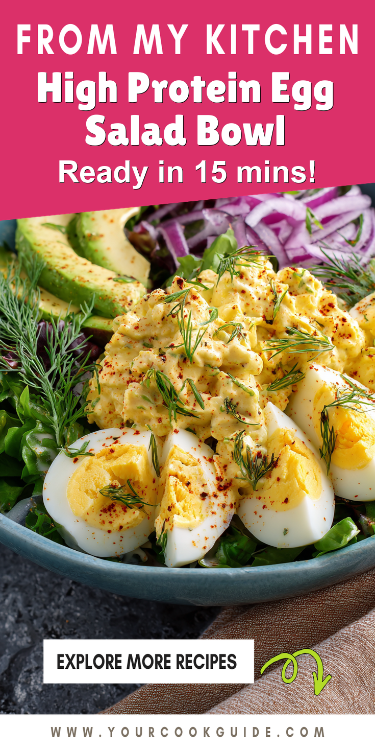 High Protein Egg Salad Bowl served on a plate