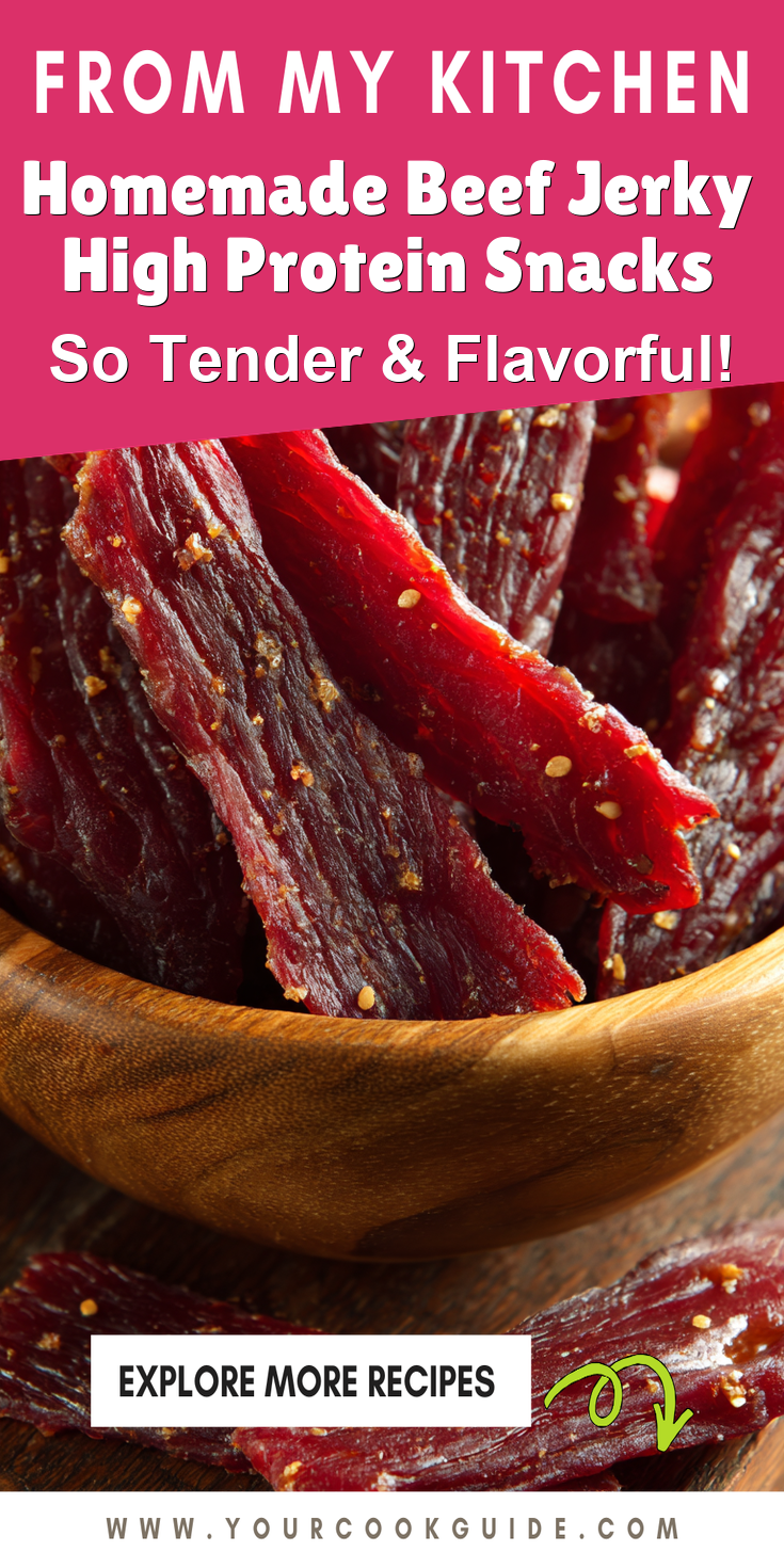 Homemade Beef Jerky High Protein Snacks served on a plate
