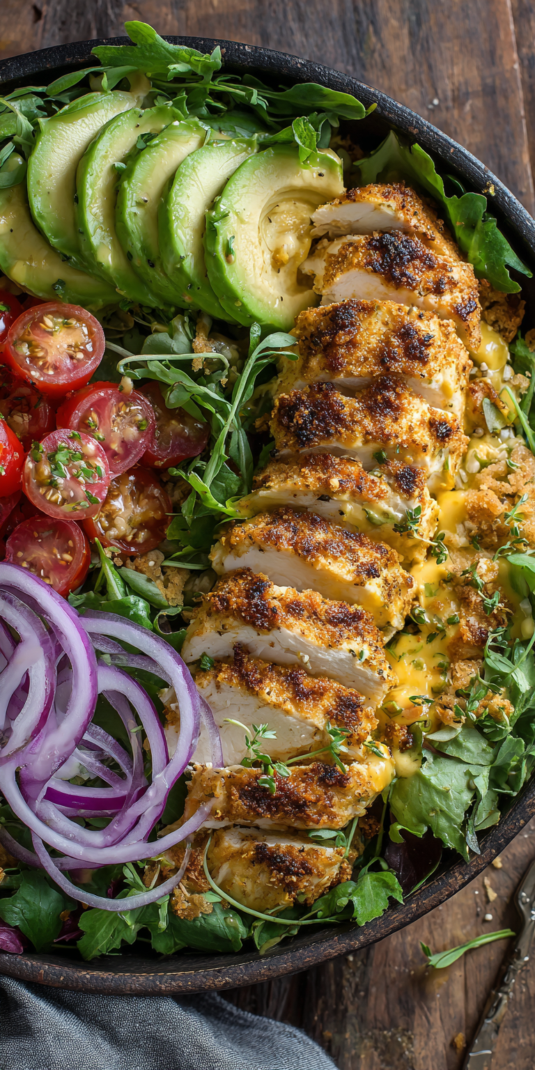 Honey Mustard Chicken Salad served warm with cozy spices