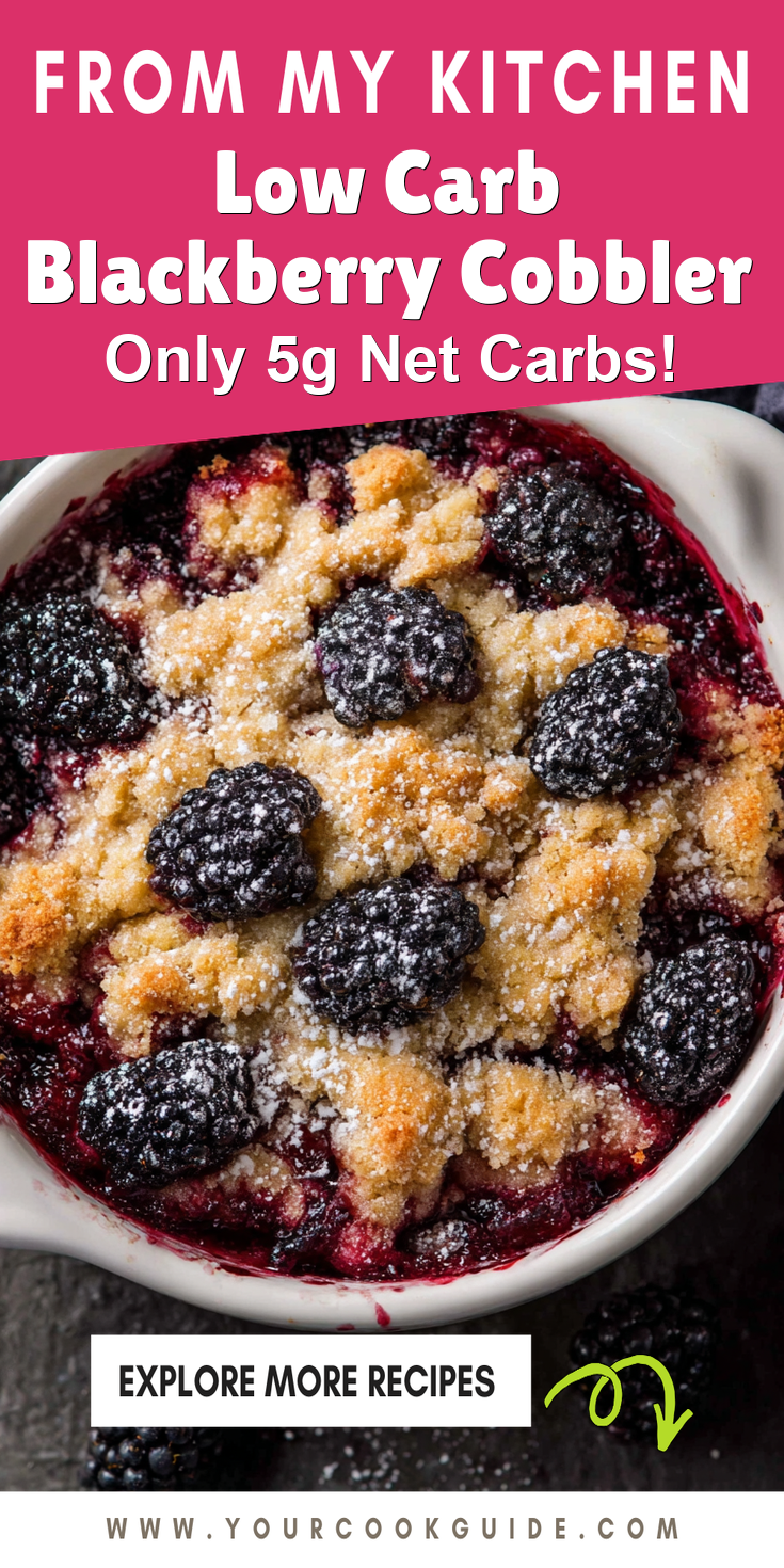 Low Carb Blackberry Cobbler served warm with cozy spices