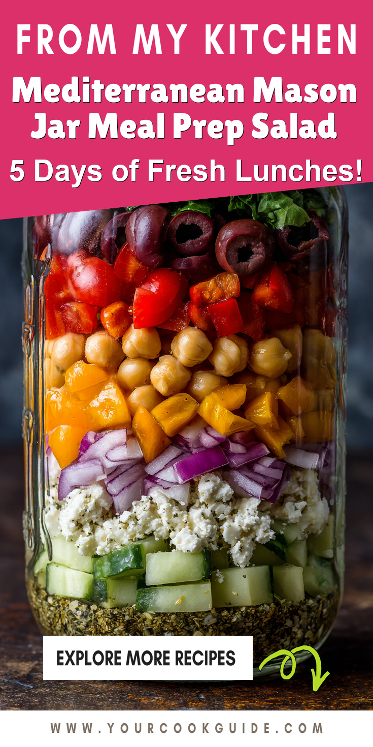 Mediterranean Mason Jar Meal Prep Salad served warm with cozy spices