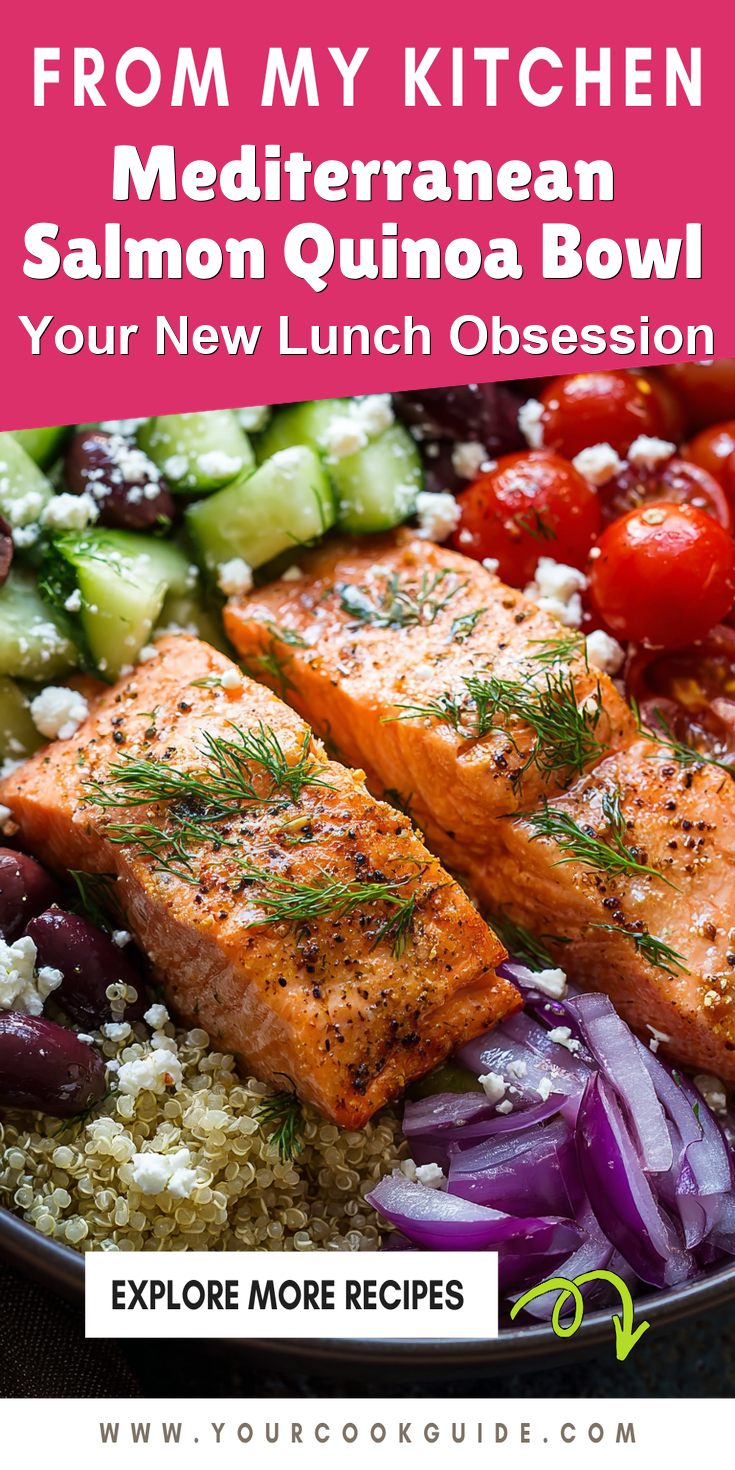 Mediterranean Salmon Quinoa Bowl served warm with cozy spices