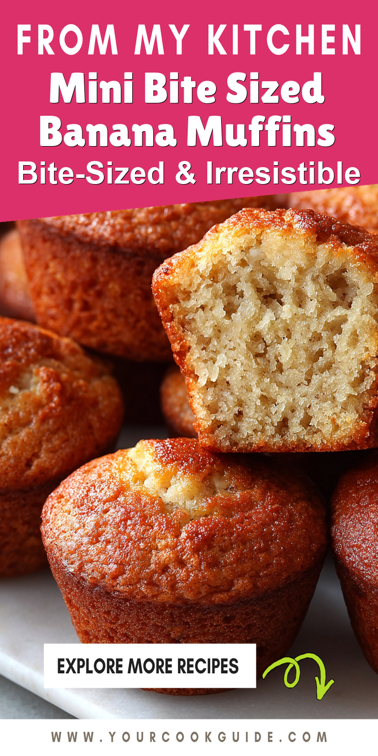 Mini Bite Sized Banana Muffins served warm with cozy spices