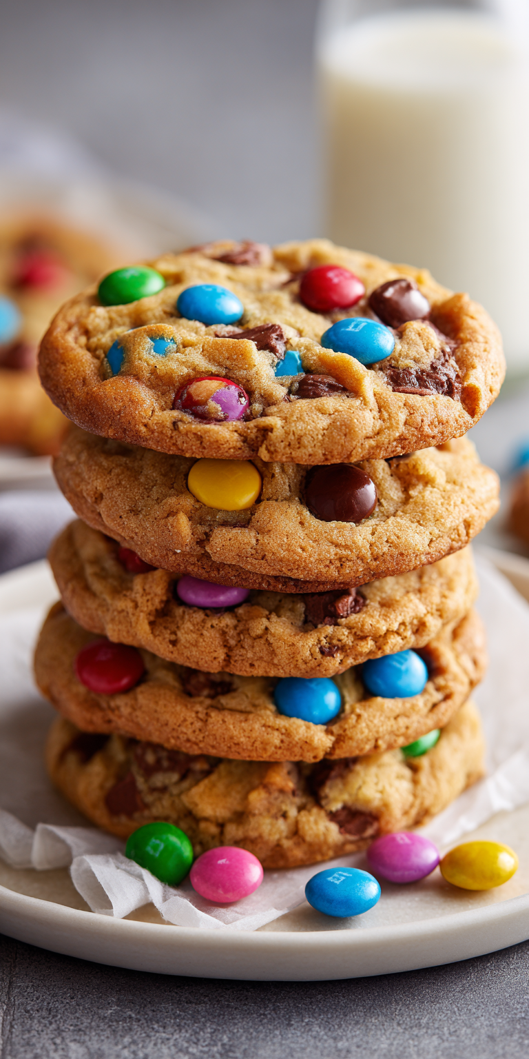 M&M Chocolate Chip Cookies served warm with cozy spices