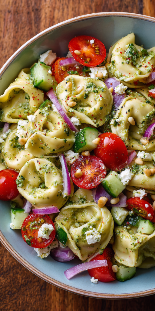 Pesto Tortellini Cold Healthy Lunch Recipe