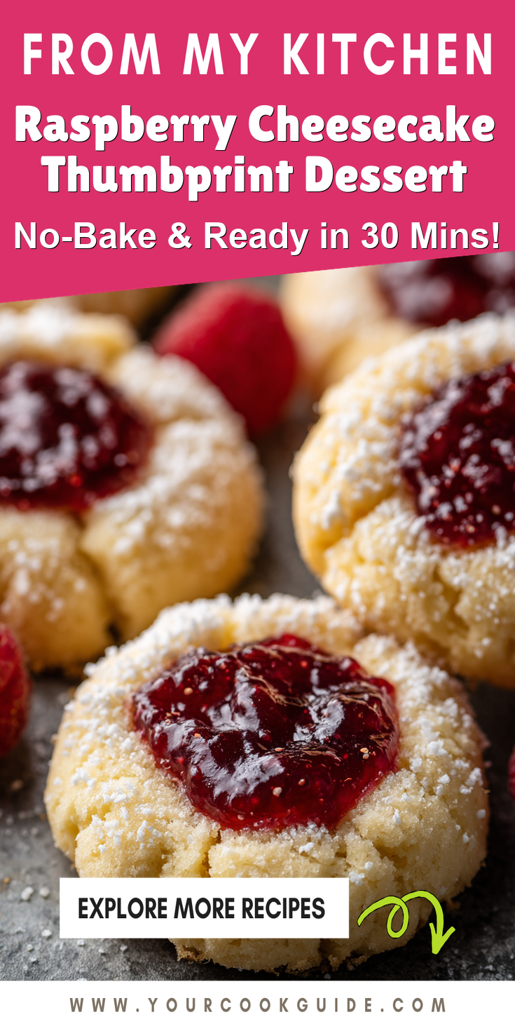 Raspberry Cheesecake Thumbprint Dessert served warm with cozy spices