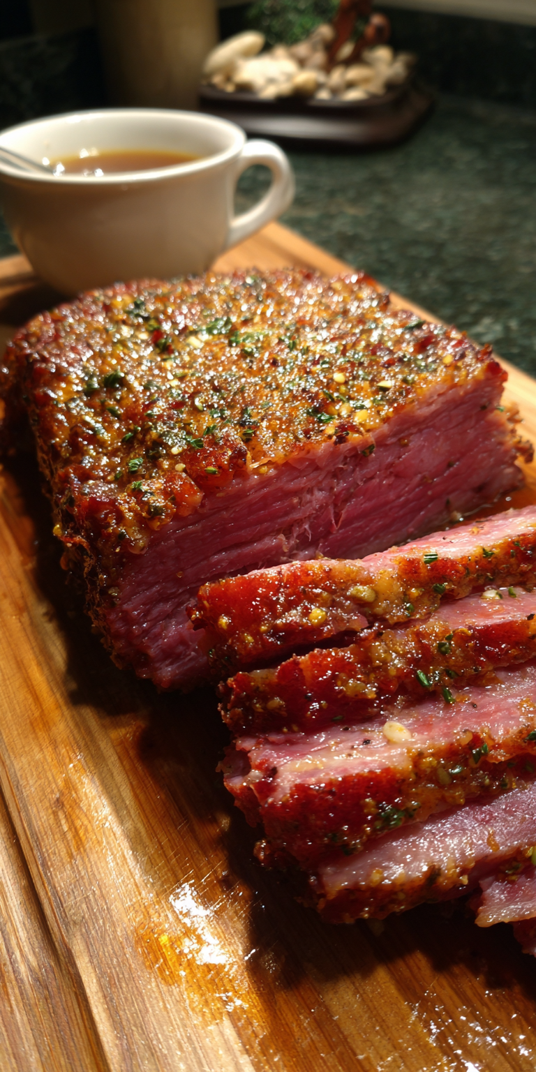 Spicy Corned Beef Brisket Roast served warm with cozy spices