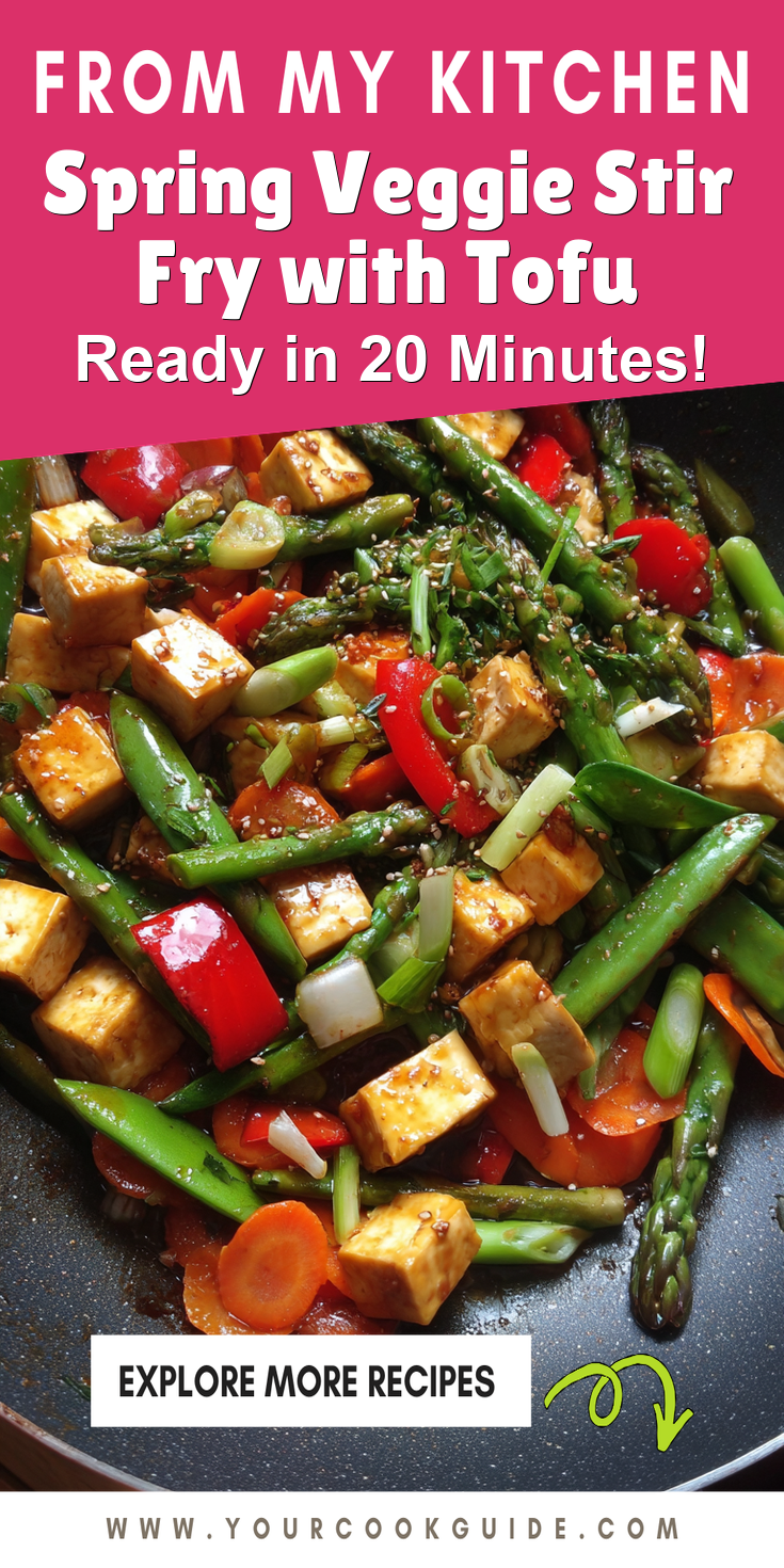 Spring Veggie Stir Fry with Tofu served warm with cozy spices