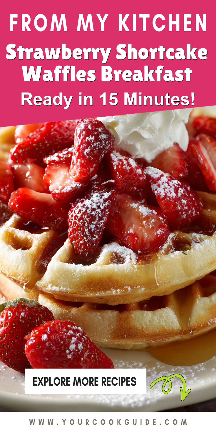 Strawberry Shortcake Waffles Breakfast served warm with cozy spices