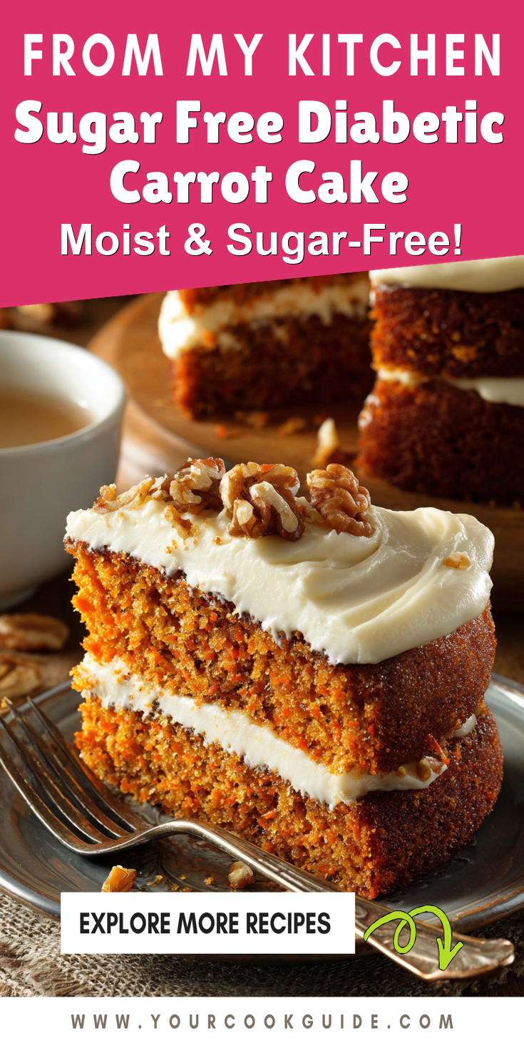 Sugar Free Diabetic Carrot Cake served warm with cozy spices