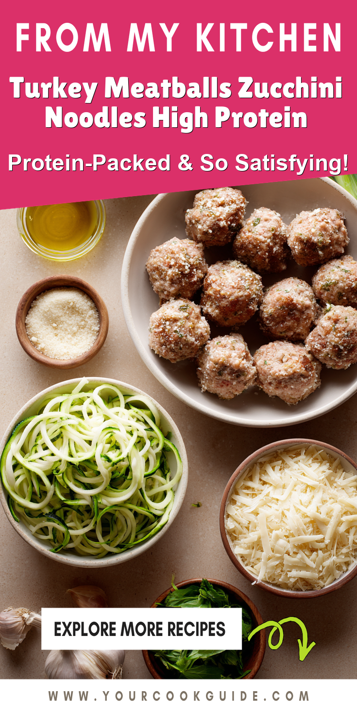 Turkey Meatballs Zucchini Noodles High Protein served warm with cozy spices