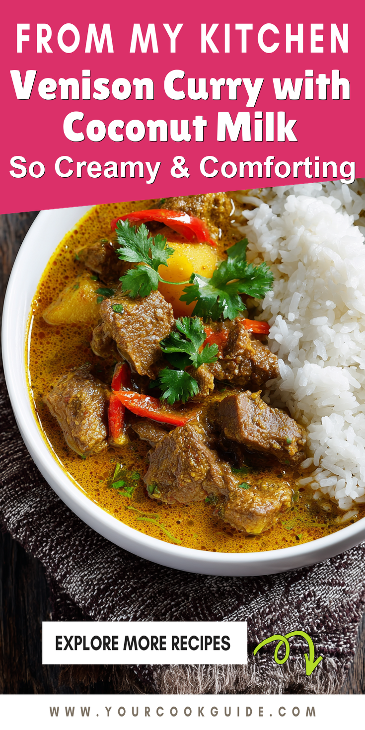Venison Curry with Coconut Milk served warm with cozy spices
